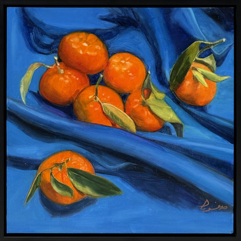 Mandarins on Blue